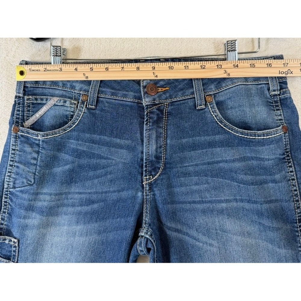 Ariat Rebar Riveter Straight Leg Jeans Nightride Mid Rise Blue Denim 32R - Picture 14 of 16